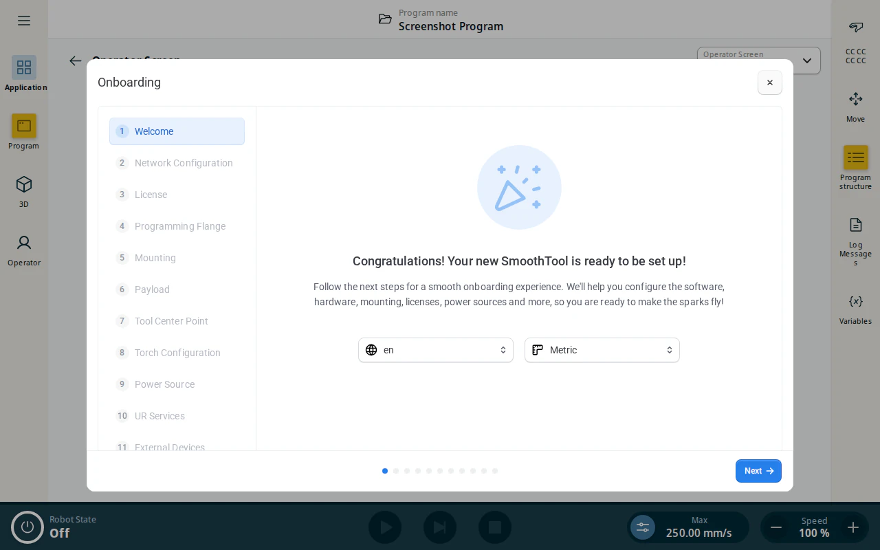 Onboarding wizard — Welcome step