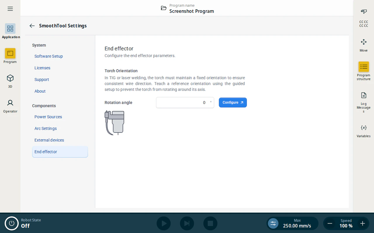 End effector — Torch Orientation