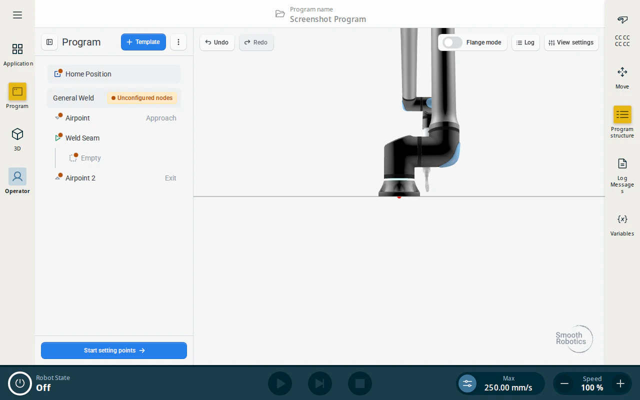 General Weld template in the program tree