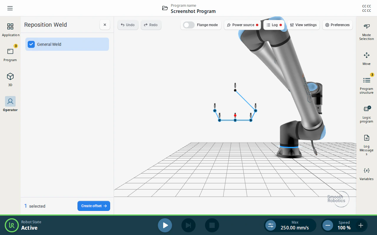 Offset selection step — top-level items with checkboxes and the Create offset button